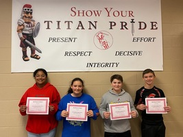 February's Middle School Students of the Month