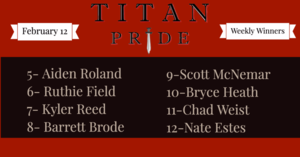Titan Pride Winners - February 12, 2021