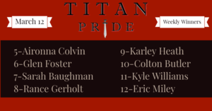 Titan Pride Winners - March 12, 2021