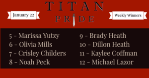 Titan Pride Winners - January 22, 2021