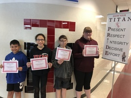 April's Middle School Students of the Month