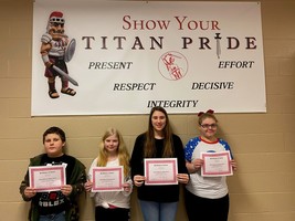 January's Middle School Students of the Month
